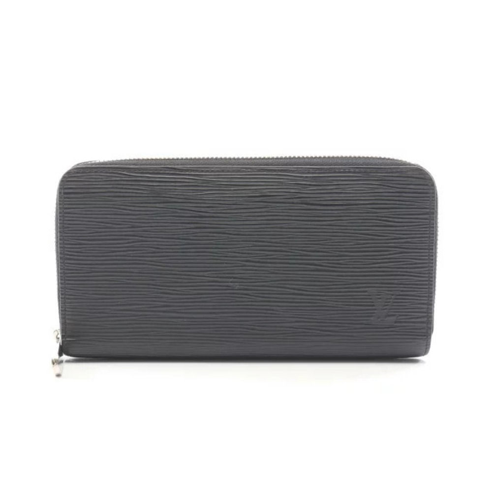 Louis Vuitton Zippy Wallet Epi Noir Black Round Long Leather Black